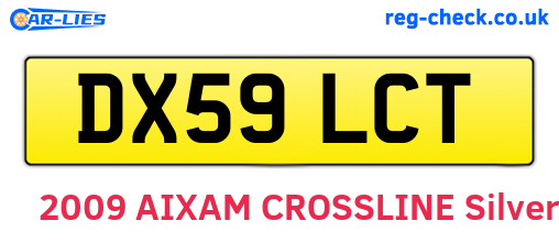 DX59LCT are the vehicle registration plates.