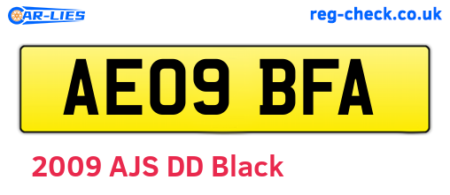AE09BFA are the vehicle registration plates.