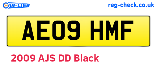 AE09HMF are the vehicle registration plates.