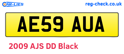 AE59AUA are the vehicle registration plates.