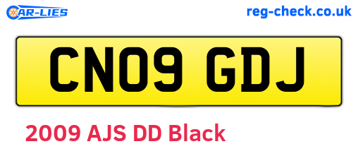 CN09GDJ are the vehicle registration plates.