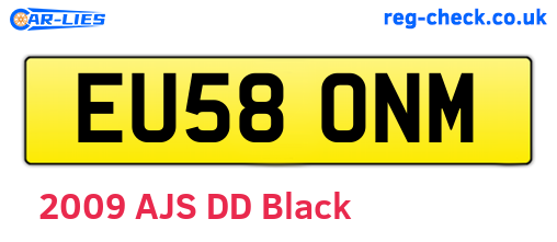 EU58ONM are the vehicle registration plates.