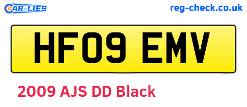 HF09EMV are the vehicle registration plates.