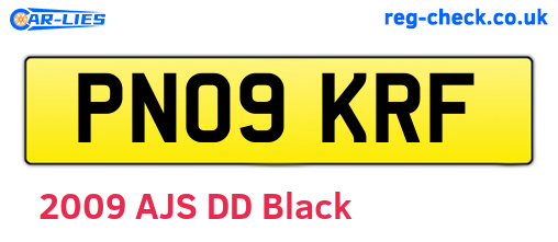 PN09KRF are the vehicle registration plates.
