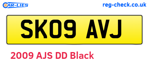 SK09AVJ are the vehicle registration plates.