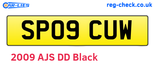 SP09CUW are the vehicle registration plates.