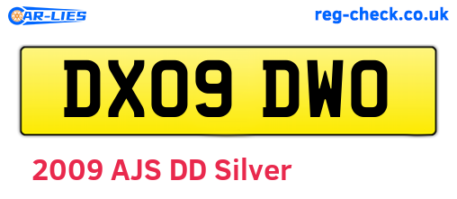 DX09DWO are the vehicle registration plates.
