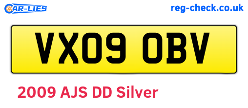 VX09OBV are the vehicle registration plates.