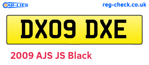 DX09DXE are the vehicle registration plates.