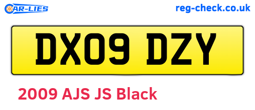 DX09DZY are the vehicle registration plates.
