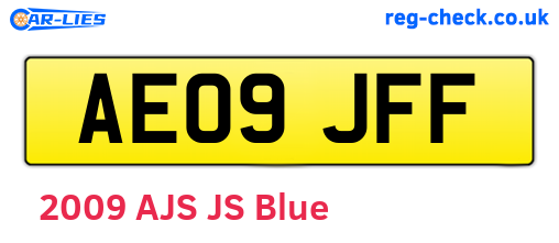 AE09JFF are the vehicle registration plates.