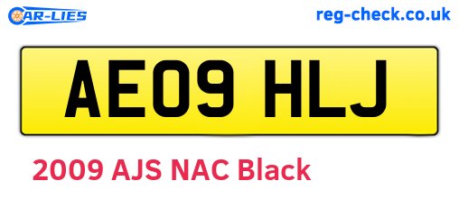 AE09HLJ are the vehicle registration plates.