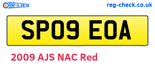SP09EOA are the vehicle registration plates.