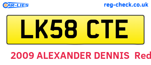 LK58CTE are the vehicle registration plates.