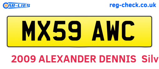 MX59AWC are the vehicle registration plates.