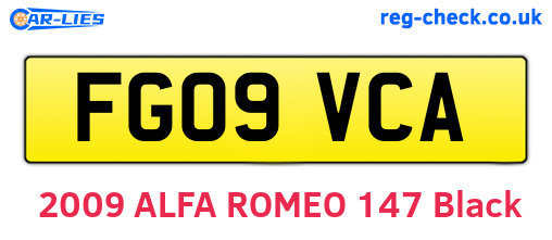 FG09VCA are the vehicle registration plates.