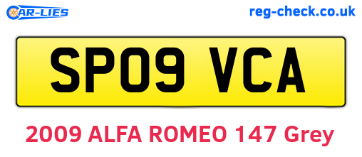 SP09VCA are the vehicle registration plates.