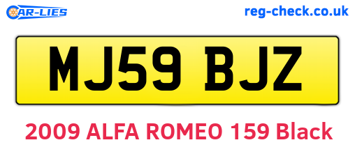 MJ59BJZ are the vehicle registration plates.