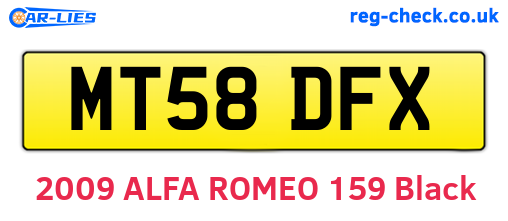 MT58DFX are the vehicle registration plates.