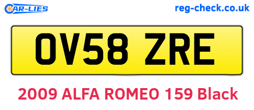 OV58ZRE are the vehicle registration plates.