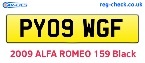 PY09WGF are the vehicle registration plates.
