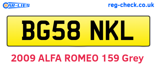 BG58NKL are the vehicle registration plates.