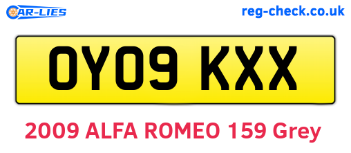 OY09KXX are the vehicle registration plates.