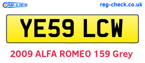 YE59LCW are the vehicle registration plates.