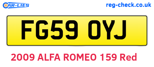 FG59OYJ are the vehicle registration plates.