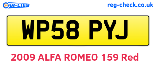 WP58PYJ are the vehicle registration plates.