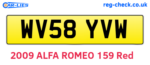WV58YVW are the vehicle registration plates.