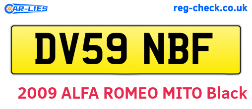 DV59NBF are the vehicle registration plates.