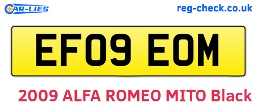 EF09EOM are the vehicle registration plates.