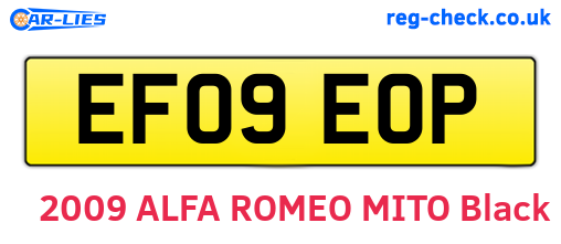 EF09EOP are the vehicle registration plates.