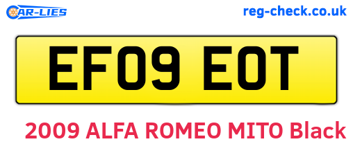 EF09EOT are the vehicle registration plates.