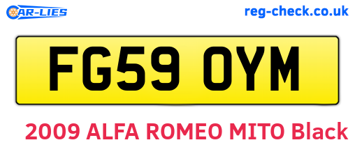 FG59OYM are the vehicle registration plates.