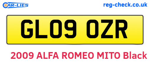 GL09OZR are the vehicle registration plates.