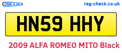 HN59HHY are the vehicle registration plates.