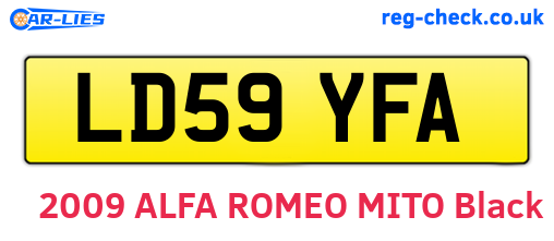 LD59YFA are the vehicle registration plates.