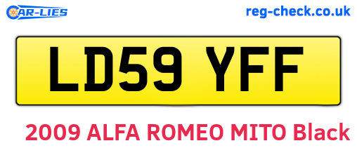 LD59YFF are the vehicle registration plates.