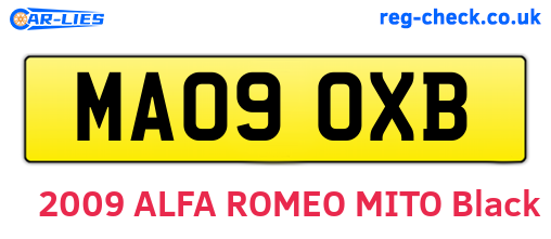 MA09OXB are the vehicle registration plates.