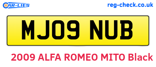 MJ09NUB are the vehicle registration plates.
