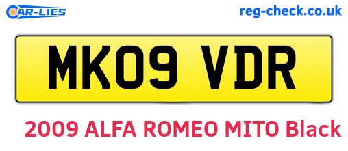 MK09VDR are the vehicle registration plates.
