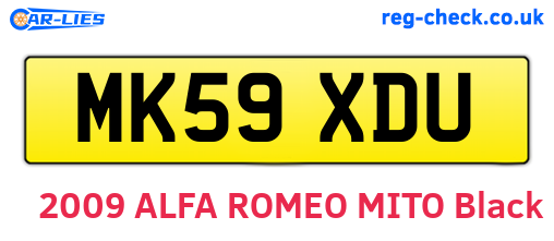 MK59XDU are the vehicle registration plates.