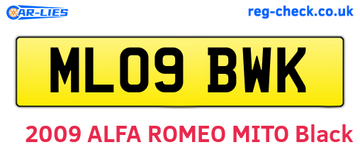 ML09BWK are the vehicle registration plates.