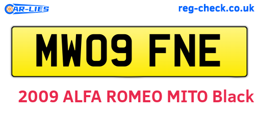 MW09FNE are the vehicle registration plates.