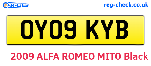 OY09KYB are the vehicle registration plates.