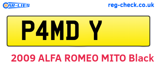 P4MDY are the vehicle registration plates.