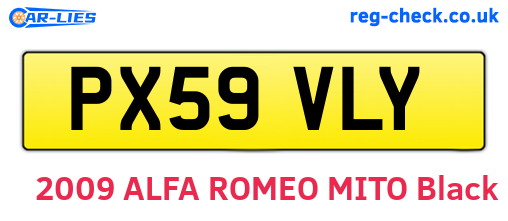 PX59VLY are the vehicle registration plates.
