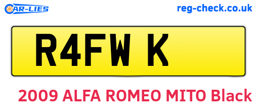 R4FWK are the vehicle registration plates.